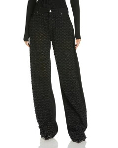 �X�e���}�b�J�[�g�j�[ ���f�B�[�X �{�g���X �f�j���p���c �W�[���Y Stella McCartney Mid Waist Laser Boucl Relaxed Curve Jeans Black �u���b�N