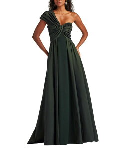 �^�_�V�V���[�W ���f�B�[�X �g�b�v�X �����s�[�X �����V�����_�[ Tadashi Shoji Savar One-Shoulder Gown Dark Forest �t�H���X�g
