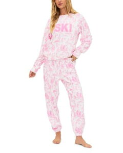 �r�[�`���C�I�b�g ���f�B�[�X �{�g���X �J�W���A���p���c Beach Riot Cassia Ski Appliqu Top & Georgie Jogger Pants One-Size