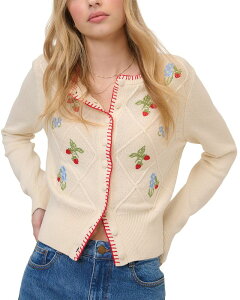 �m�[�o�f�B�[�Y �`���C���h ���f�B�[�X �A�E�^�[ �J�[�f�B�K�� �h�J Nobody's Child Strawberry Embroidered Cardigan Medium Beige �x�[�W��
