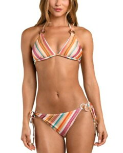���W�����X ���f�B�[�X ���� �g�b�v�̂� L'AGENCE Annabelle Watercolor Stripe Triangle Bikini Top & Side Tie Bikini Bottom One-Size �X�g���C�v