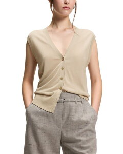 �{�X ���f�B�[�X �A�E�^�[ �j�b�g�E�Z�[�^�[ �x�X�g BOSS Fumi Sweater Vest - Exclusive Pumice