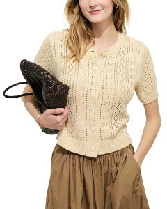 �A���b�N�X�~�� ���f�B�[�X �A�E�^�[ �J�[�f�B�K�� Alex Mill Elle Pointelle Cardigan Cream �N���[��