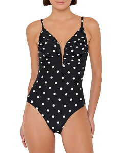 �~���[ ���f�B�[�X ���� �㉺�Z�b�g MILLY V Wire One Piece Swimsuit Black/white �z���C�g