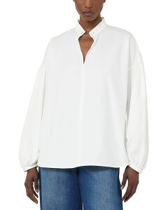 �}�b�N�X�}�[�� ���f�B�[�X �g�b�v�X �V���c �u���E�X Max Mara Studio Mstginnasta Ivory Boxy Blouse Ivory �A�C�{���[
