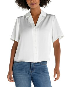 �����@�v�[�� ���T���[���X ���f�B�[�X �g�b�v�X �V���c �u���E�X Liverpoolos Angeles Camp Collar Blouse Whipped Cream �N���[��