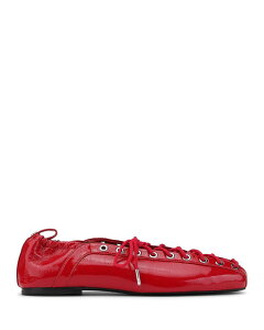 �K�j�[ ���f�B�[�X �V���[�Y �p���v�X ���[�X GANNI Women's Eyelets Lace Up Ballet Flats Racing Red ���b�h