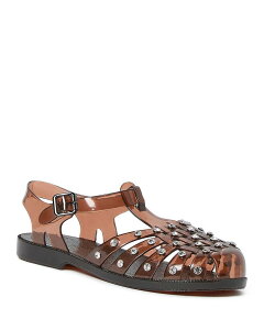���t���[ �����_�� ���f�B�[�X �V���[�Y �T���_�� Loefflerandall Women's Rhinestonembellished Fisherman Sandals Brown/Clear �u���E��