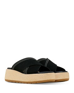 �\���� ���f�B�[�X �V���[�Y �T���_�� �v���b�g�t�H�[�� Sorel Women'sUNPEAK Platform Sandals Black/Gum �u���b�N