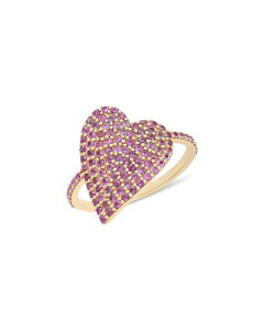 ���i �����Y �A�N�Z�T���[ �����O LANA 14K Yellow Gold Pink Sapphire Pav Heart Statement Ringold �S�[���h