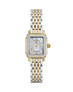 �~�b�V�F�� ���f�B�[�X �A�N�Z�T���[ �r���v �~�j MICHELE Deco Madison Mini Watch 23mm x 24mm Two Tone/Blue �u���[