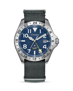 �V�`�Y�� ���f�B�[�X �A�N�Z�T���[ �r���v Citizen Eco-Drive Promaster Land Tough GMT Watch 39.5mm Gray/Blue �O���[