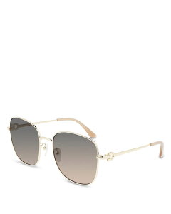 �t�F���K�� ���f�B�[�X �A�N�Z�T���[ �T���O���X�E�A�C�E�F�A FERRAGAMO Metal Gancini Square Sunglasses 60mm Shiny Gold �S�[���h
