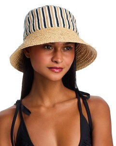 �G�R�[ ���f�B�[�X �A�N�Z�T���[ �X�q Echo Montauk Stripe Bucket Hat Semolina �X�g���C�v