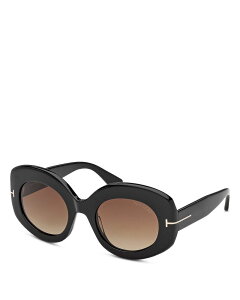 �g���E�t�H�[�h ���f�B�[�X �A�N�Z�T���[ �T���O���X�E�A�C�E�F�A Tom Ford Round Sunglasses 51mm shiny black/brown �u���b�N
