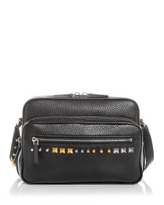 ���@�����e�B�m �����Y �o�b�O ���U�[ Valentino Garavani Embellished Leather Camera Crossbody Bag Black �u���b�N