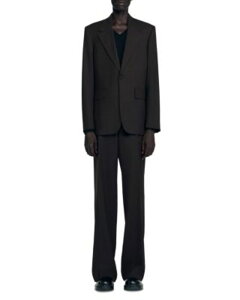 �T���h�� ���f�B�[�X �A�E�^�[ �W���P�b�g�E�u���]�� �p���c �E�[�� Sandro Wool Blend Classic Fit Suit Jacket & Dress Trousers One-Size