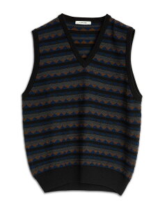 �����[�� �����Y �A�E�^�[ �x�X�g V�l�b�N Lemaire V Neck Jacquard Vest Black Combo �u���b�N