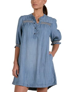 �G���� ���f�B�[�X �g�b�v�X �����s�[�X �f�j�� Elan Elbow Sleeve Denim Dress Denim Wash �f�j��