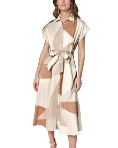 �_�i�L������ ���f�B�[�X �g�b�v�X �����s�[�X �v�����g �V���c Donna Karan Printed Shirtdress Umbria/ Shell
