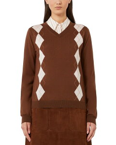 �}�b�N�X�}�[�� ���f�B�[�X �A�E�^�[ �j�b�g�E�Z�[�^�[ Max Mara Studio Mstdentice Sweater Chocolate �`���R���[�g