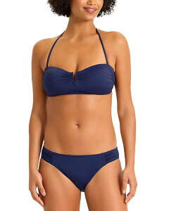 �g�b�~�[�o�n�} ���f�B�[�X ���� �g�b�v�̂� Tommy Bahama Pearl V Front Bandeau Bikini Top & Pearl Hipster Bikini Bottomare Navy �l�C�r�[