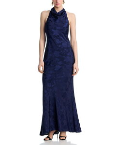 �A�N�A ���f�B�[�X �g�b�v�X �����s�[�X AQUA Jacquard Cowl Neck Dress - Exclusive Navy �l�C�r�[