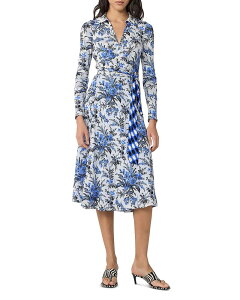 �_�C�A�� �t�H�� �t�@�X�e���o�[�O ���f�B�[�X �g�b�v�X �����s�[�X DIANE von FURSTENBERG Phoenix Reversible Dress Jelly Dot Aquarius / Avalon White �z���C�g