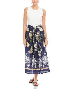 �t�B�t�e�B�[���g�D�G���e�B ���f�B�[�X �g�b�v�X �����s�[�X �~�f�B �R���g���X�g FIFTEEN TWENTY Seline Contrast Midi Dress Navy/ Off White �I�t�z���C�g