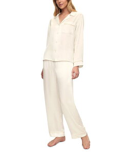 �G�o�[�W�F�C ���f�B�[�X �A�E�^�[ �p�[�J�[�E�X�E�F�b�g �V���N Eberjey Inez Washable Silk Long Pajama Set Ivory/Champagne �A�C�{���[