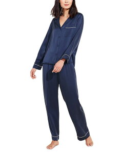 �G�o�[�W�F�C ���f�B�[�X �A�E�^�[ �p�[�J�[�E�X�E�F�b�g �V���N Eberjey Inez Washable Silk Long Pajama Set Navy/Champagne �l�C�r�[