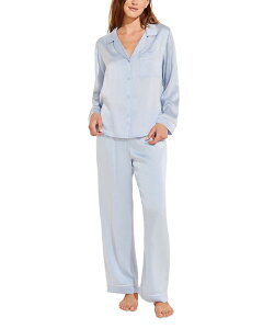 �G�o�[�W�F�C ���f�B�[�X �A�E�^�[ �p�[�J�[�E�X�E�F�b�g �V���N Eberjey Inez Washable Silk Long Pajama Set Powder Blue �u���[