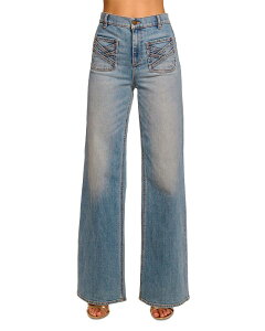 ���C�~�[ �u���b�N ���f�B�[�X �{�g���X �f�j���p���c ���C�h���b�O �W�[���Y Ramy Brook Heidi High Rise Wide Leg Jeans in Light Wash Light Wash