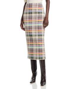�u�����h���E�}�N�X�E�F�� ���f�B�[�X �{�g���X�J�[�g Brandon Maxwell The Mercer Bonded Pencil Skirt Multicolored Plaid �}���`�J���[