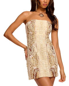 ���C�~�[ �u���b�N ���f�B�[�X �g�b�v�X �����s�[�X Ramy Brook Doris Beaded Sheath Dress Coffee Combo �R�[�q�[