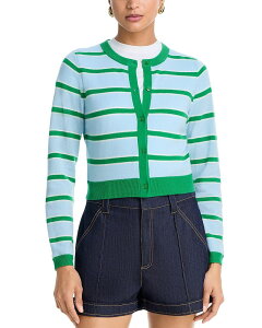 �A���X�A���h�I���r�A ���f�B�[�X �A�E�^�[ �J�[�f�B�K�� Alice and Olivia Dollie Striped Cardigan Glamour Stripe Blue �u���[
