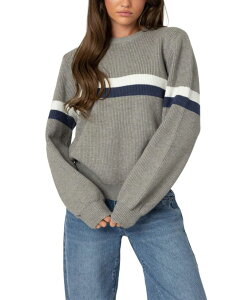 �A�f�B�N�e�b�h ���f�B�[�X �A�E�^�[ �j�b�g�E�Z�[�^�[ Edikted Nautical Striped Oversized Sweater Gray Melange �O���[