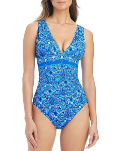 �u���[���b�h�r�[�e�B ���f�B�[�X ���� �㉺�Z�b�g Bleu Rod Beattie Banded One Piece Swimsuit Bleu Depth