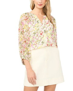 ���B���X�J���[�g ���f�B�[�X �g�b�v�X �V���c �v���[�c �u���E�X VINCE CAMUTO Pleated Blouson Sleeve Blouse Raspberry Sorbet