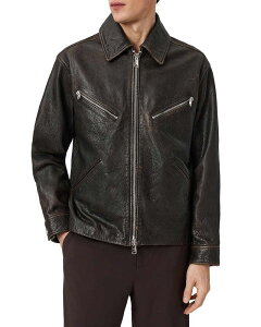 �I�[���Z�C���c �����Y �A�E�^�[ �W���P�b�g�E�u���]�� ���U�[ ALLSAINTS Leather Oversized Jacket Vintage Black �u���b�N