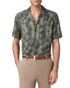�W�����o���x�C�g�X �����Y �g�b�v�X �V���c �t�����[�� �t�����[ John Varvatos Floral Camp Collar Shirt Light Olive �I���[�u