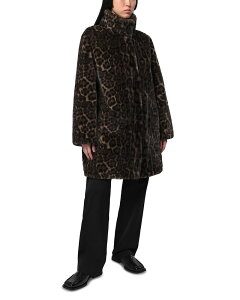�A�p���X ���f�B�[�X �A�E�^�[ �R�[�g Apparis Faux Fur Blair Leopard Mid Length Coat Dark Leopard �A�j�}��