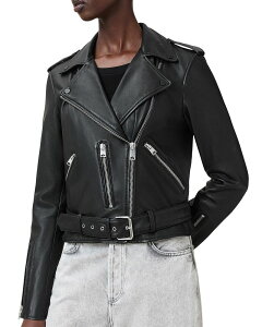 �I�[���Z�C���c ���f�B�[�X �A�E�^�[ �W���P�b�g�E�u���]�� ���U�[ ALLSAINTS Balfern Leather Biker Jacket Black/Silver �u���b�N