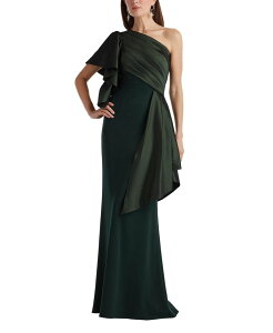 �^�_�V�V���[�W ���f�B�[�X �g�b�v�X �����s�[�X �h���[�v Tadashi Shoji Santa Fe Draped Flounce Gown Dark Forest �t�H���X�g