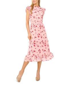 �Z�Z ���f�B�[�X �g�b�v�X �����s�[�X �~�f�B CeCe Flutter Sleeve Midi Dress Coral Bloom �R�[����