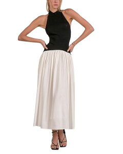 �G���� ���f�B�[�X �A�E�^�[ �j�b�g�E�Z�[�^�[ �}�L�V Elan Maxi Sweater Dress White/ Black �z���C�g