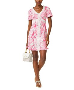 �����[�s�����b�c�@�[ ���f�B�[�X �g�b�v�X �����s�[�X Lilly Pulitzer Evita Short Sleeve Shift Dress Confetti Pink Rosanna �s���N