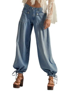 �t���[�s�[�v�� ���f�B�[�X �{�g���X �f�j���p���c �W�[���Y Free People Lotus Mid Rise Balloon Jeans in Bijou Blue �u���[