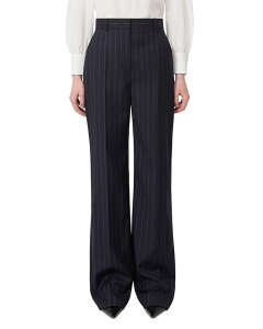 �}�b�N�X�}�[�� ���f�B�[�X �{�g���X �J�W���A���p���c Max Mara Studio Mstenfasi Pants Navy �l�C�r�[