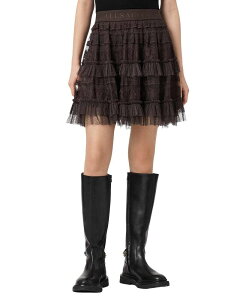 �I�[���Z�C���c ���f�B�[�X �{�g���X�J�[�g �~�j ALLSAINTS Arlea Mini Skirt Bottle Brown �u���E��